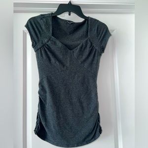 Express Womans fitted top - dark grey. Great thick cotton material size S